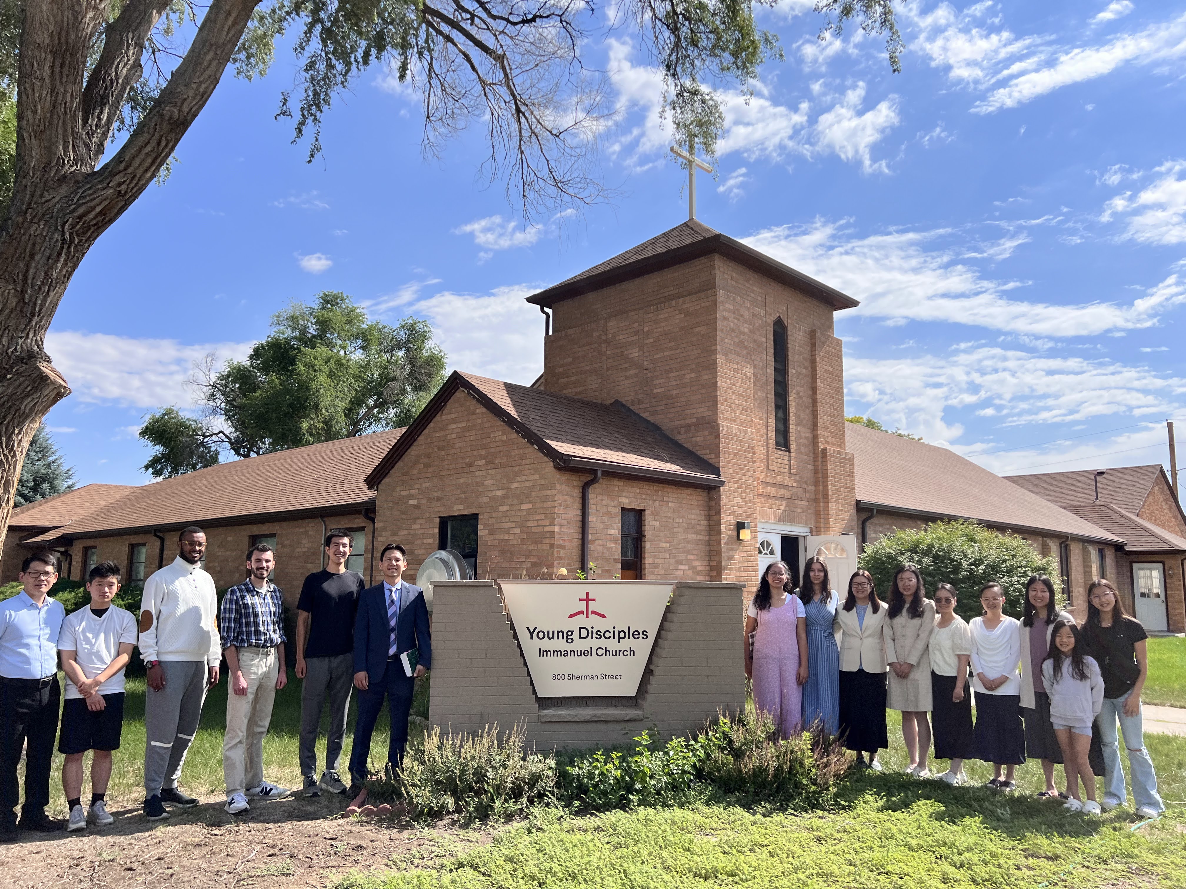 Young Disciples members gathered outside Immanuel Church in Colorado